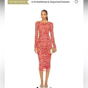 REVOLVE Dress Red Papa Don't Preach In Hot Mess EMBELLISHED & SEQUINED